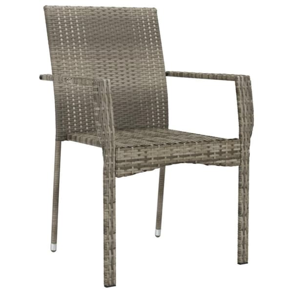 vidaXL havestole med hynder 4 stk. polyrattan grå
