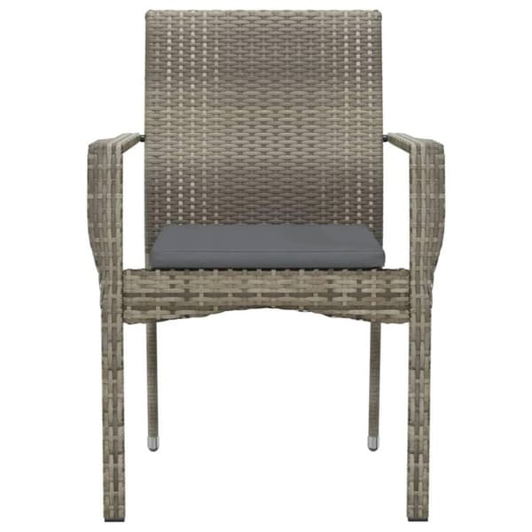 vidaXL havestole med hynder 4 stk. polyrattan grå