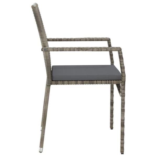 vidaXL havestole med hynder 4 stk. polyrattan grå