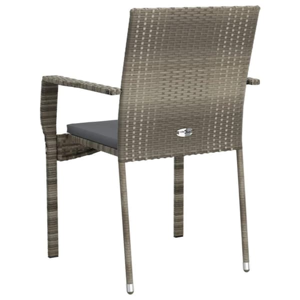 vidaXL havestole med hynder 4 stk. polyrattan grå