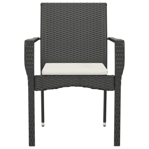vidaXL havestole med hynder 4 stk. polyrattan sort
