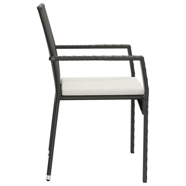 vidaXL havestole med hynder 4 stk. polyrattan sort