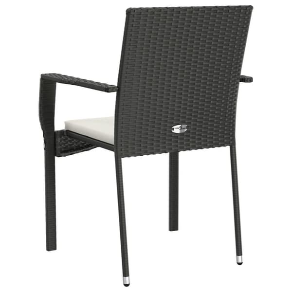 vidaXL havestole med hynder 4 stk. polyrattan sort