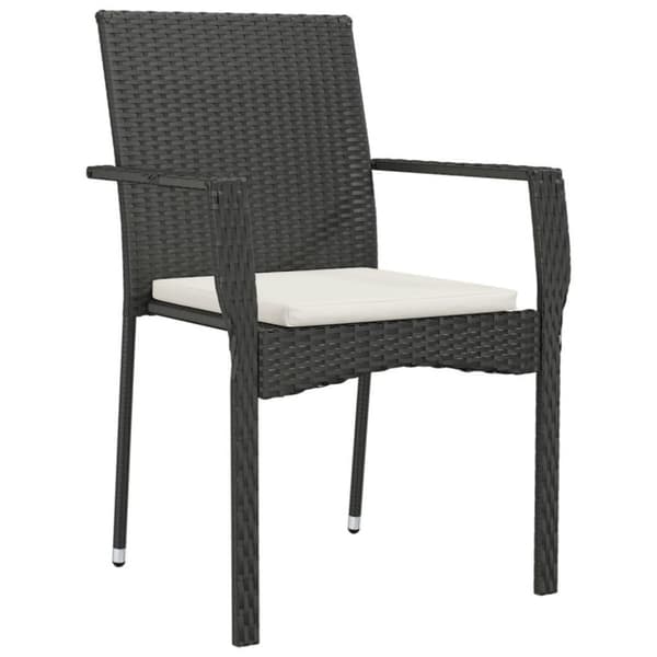 vidaXL havestole med hynder 4 stk. polyrattan sort