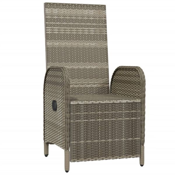 vidaXL havestole med lænefunktion og hynder 2 stk. polyrattan grå