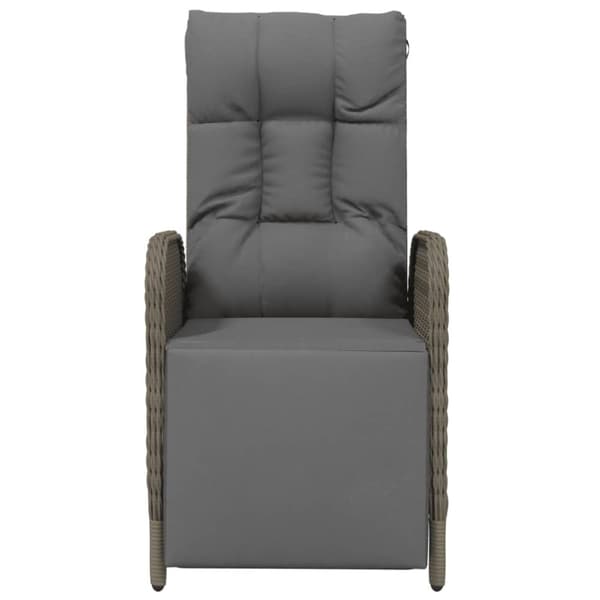 vidaXL havestole med lænefunktion og hynder 2 stk. polyrattan grå