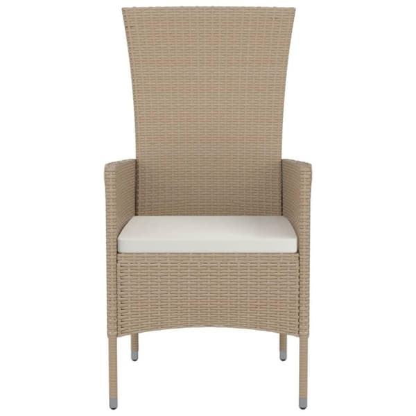 vidaXL Trädgårdsstolar med dynor 2 st konstrotting beige