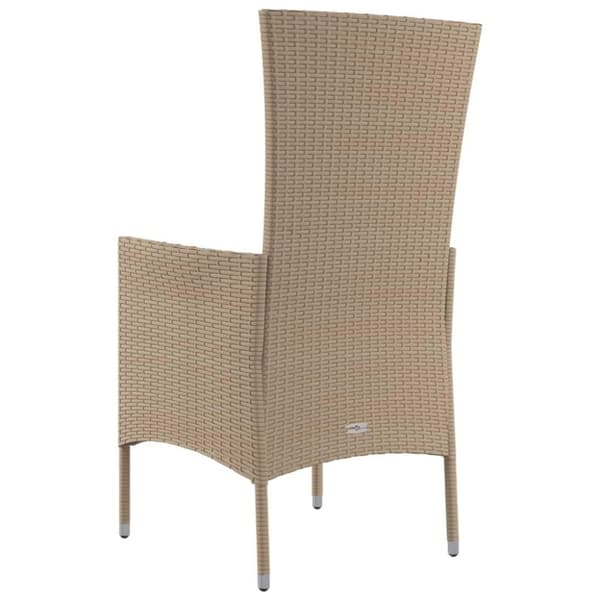 vidaXL Trädgårdsstolar med dynor 2 st konstrotting beige