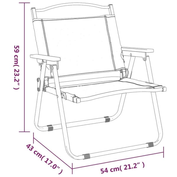 vidaXL Campingstolar 2 st svart 54x43x59cm oxfordtyg