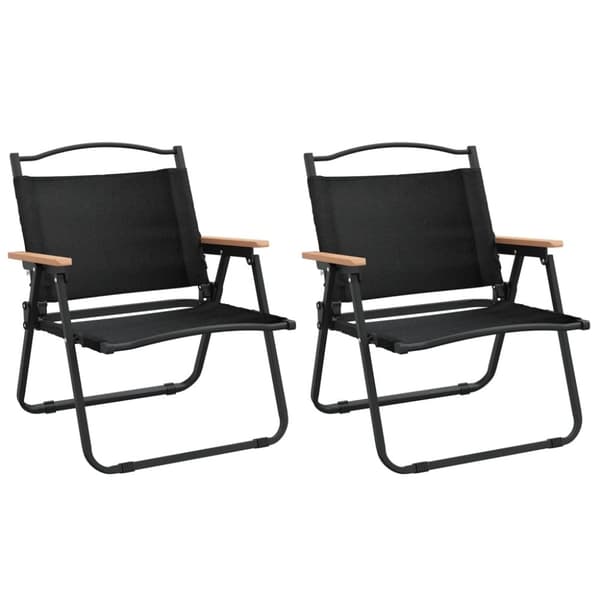 vidaXL Campingstolar 2 st svart 54x43x59cm oxfordtyg