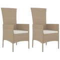 Miniatyrbillede 3 af 11: vidaXL spisebordssæt til haven 3 dele med hynder polyrattan beige