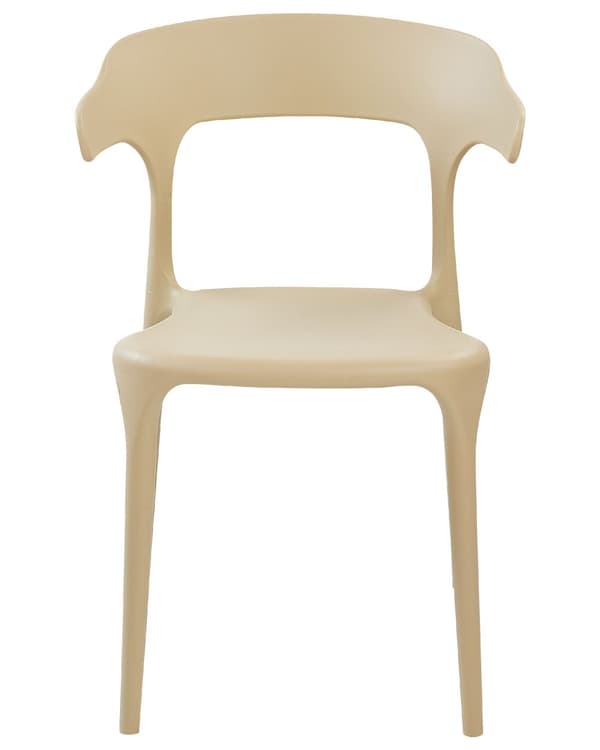 Set med 8 Trädgårdsstolar Beige Polypropen Lättviktiga Väderbeständiga Plast Inomhus Utomhus Modern Design
