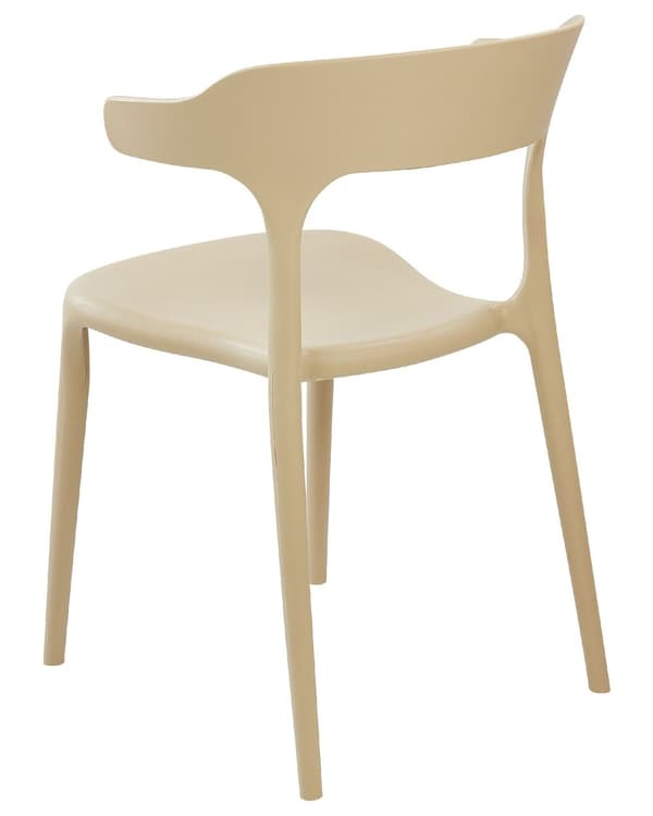 Set med 8 Trädgårdsstolar Beige Polypropen Lättviktiga Väderbeständiga Plast Inomhus Utomhus Modern Design
