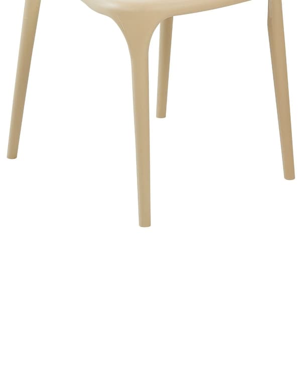 Set med 8 Trädgårdsstolar Beige Polypropen Lättviktiga Väderbeständiga Plast Inomhus Utomhus Modern Design