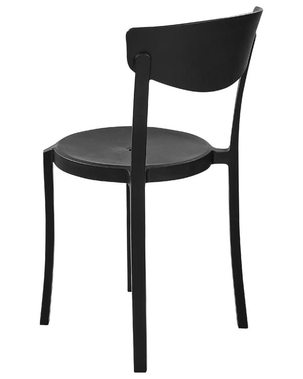 Set med 8 Trädgårdsstolar Svart Polypropen Lättviktig Väderbeständig Plast Inomhus Utomhus Modern Design