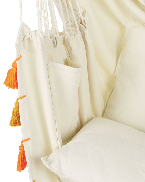 Hammock Beige Bomull och Polyester Hängmatta Inomhus Utomhus Boho-stil Trädgård