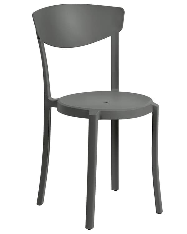 Tuoli tummanharmaa 42 x 80 x 40 cm muovi pinottava 4 kpl säänkestävä sisälle ulos moderni