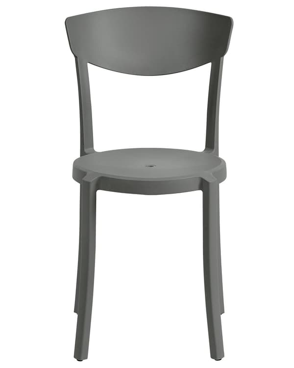 Tuoli tummanharmaa 42 x 80 x 40 cm muovi pinottava 4 kpl säänkestävä sisälle ulos moderni