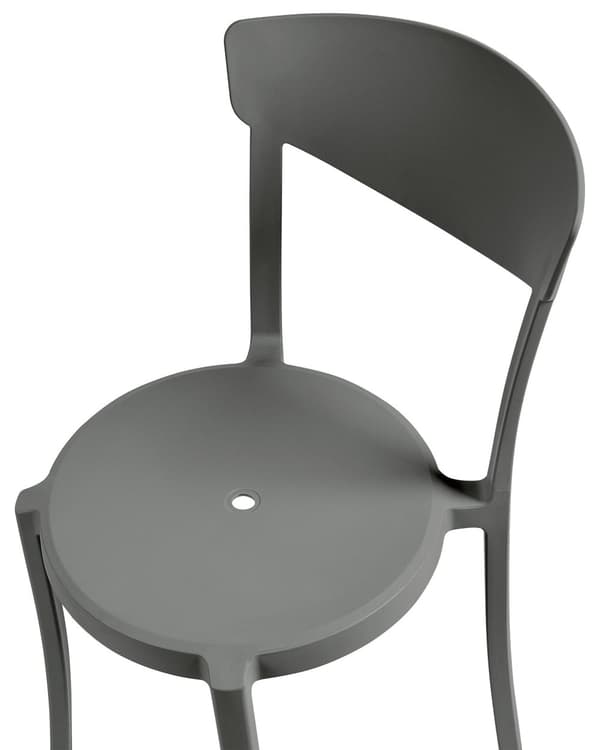 Tuoli tummanharmaa 42 x 80 x 40 cm muovi pinottava 4 kpl säänkestävä sisälle ulos moderni