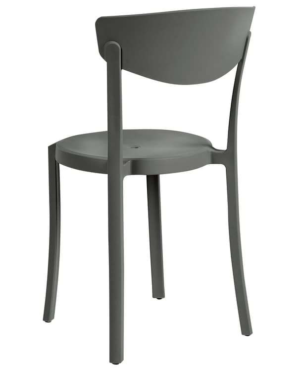 Tuoli tummanharmaa 42 x 80 x 40 cm muovi pinottava 4 kpl säänkestävä sisälle ulos moderni