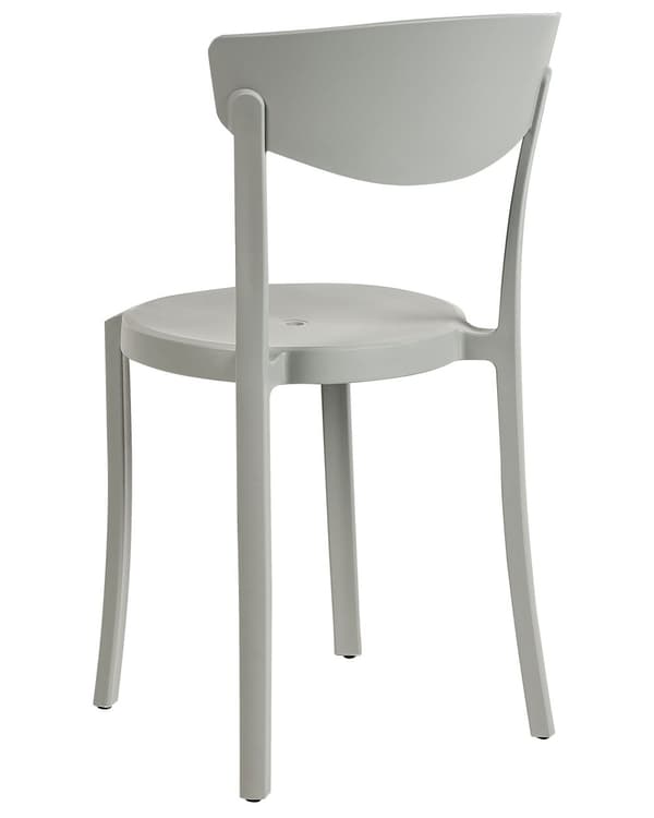 Tuoli vaaleanharmaa 42 x 80 x 40 cm muovi pinottava 4 kpl säänkestävä sisälle ulos moderni