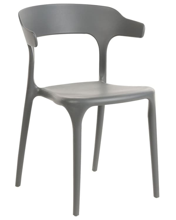Tuoli harmaa 40 x 76 x 49 cm muovi pinottava 8 kpl säänkestävä sisälle ulos moderni