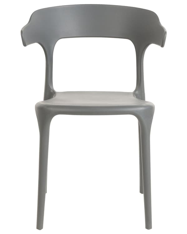 Tuoli harmaa 40 x 76 x 49 cm muovi pinottava 8 kpl säänkestävä sisälle ulos moderni