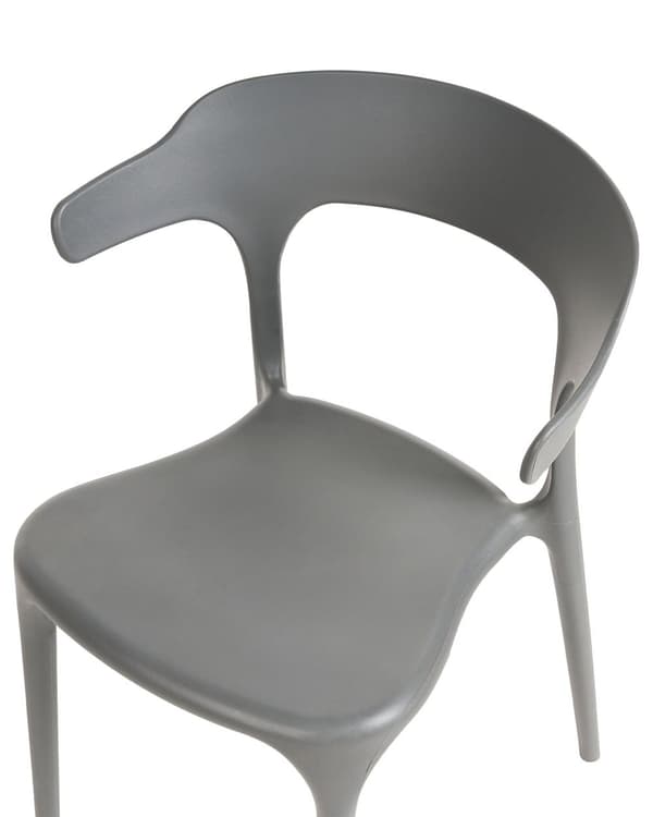 Tuoli harmaa 40 x 76 x 49 cm muovi pinottava 8 kpl säänkestävä sisälle ulos moderni