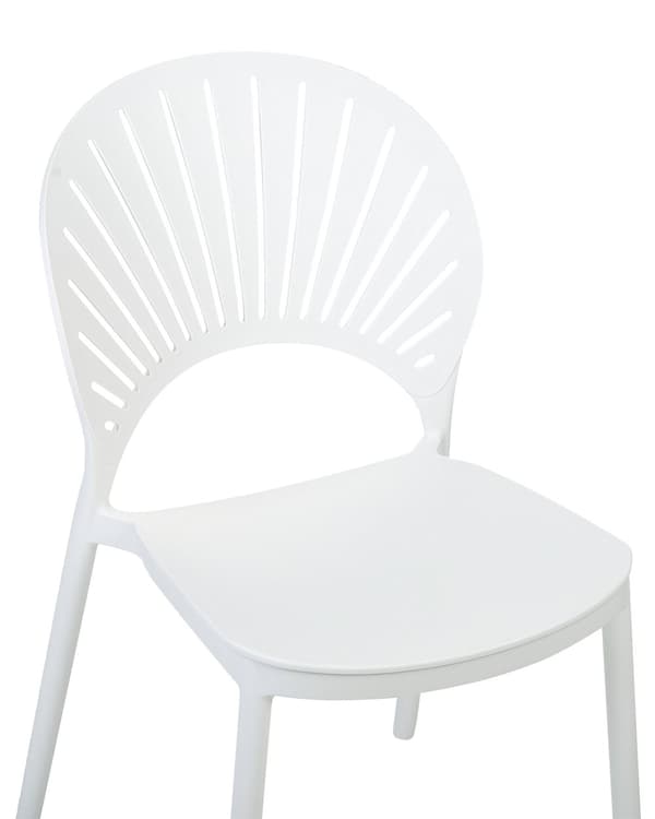 Havestole Hvid Polypropylen Sæt 4 stk Plastikstole uden Armlæn Stabelbare til Terrasse Have Dekoration Indendørs Udendørs Retro Stil