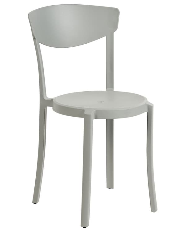 Set med 8 Trädgårdsstolar Ljusgrå Polypropen Lättviktig Väderbeständig Plast Inomhus Utomhus Modern Design