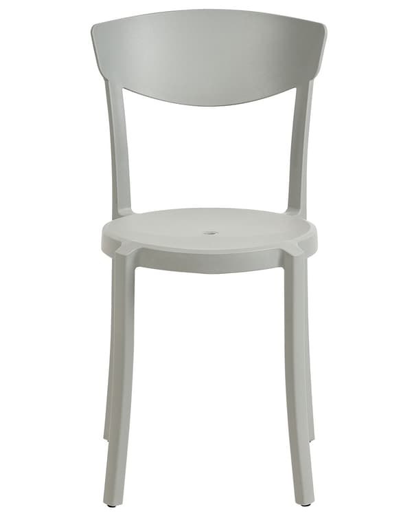 Set med 8 Trädgårdsstolar Ljusgrå Polypropen Lättviktig Väderbeständig Plast Inomhus Utomhus Modern Design