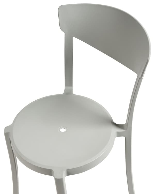 Set med 8 Trädgårdsstolar Ljusgrå Polypropen Lättviktig Väderbeständig Plast Inomhus Utomhus Modern Design