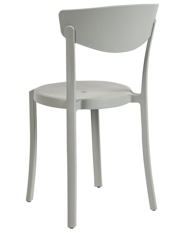 Set med 8 Trädgårdsstolar Ljusgrå Polypropen Lättviktig Väderbeständig Plast Inomhus Utomhus Modern Design