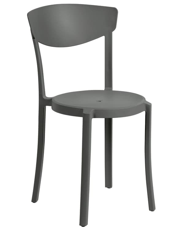 Set med 8 Trädgårdsstolar Mörkgrå Polypropen Lättviktig Väderbeständig Plast Inomhus Utomhus Modern Design