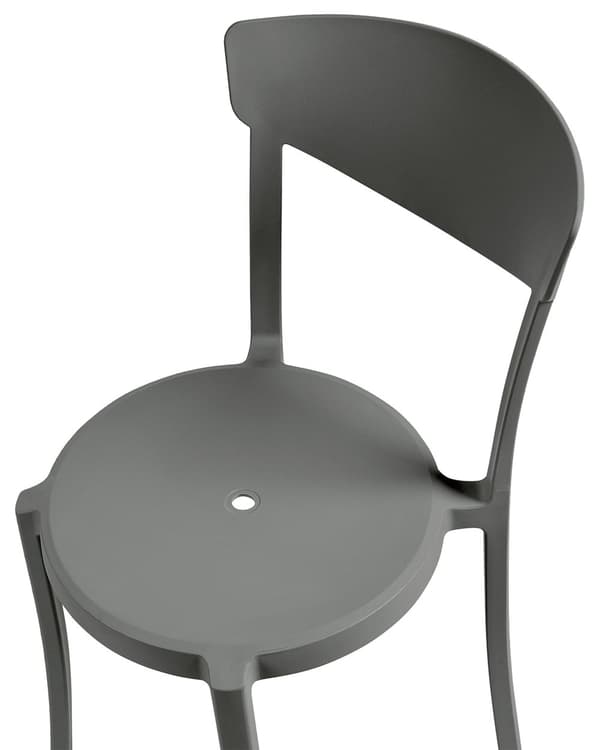 Set med 8 Trädgårdsstolar Mörkgrå Polypropen Lättviktig Väderbeständig Plast Inomhus Utomhus Modern Design