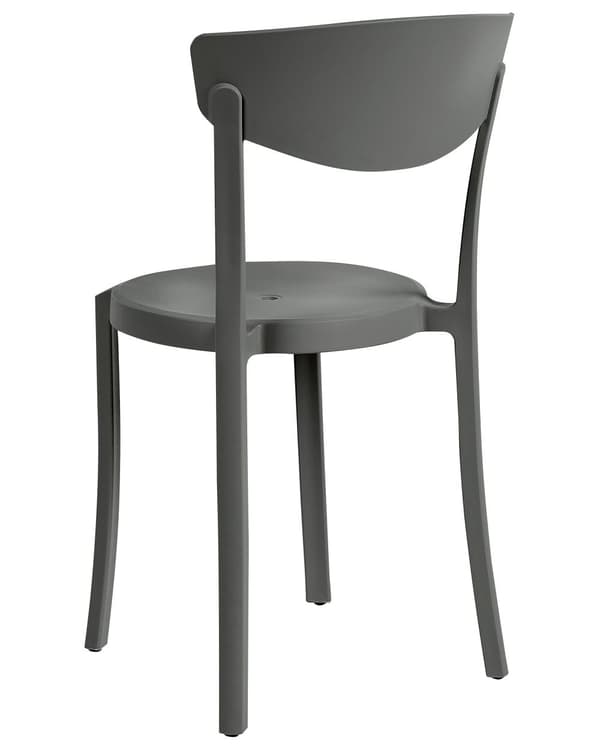 Set med 8 Trädgårdsstolar Mörkgrå Polypropen Lättviktig Väderbeständig Plast Inomhus Utomhus Modern Design