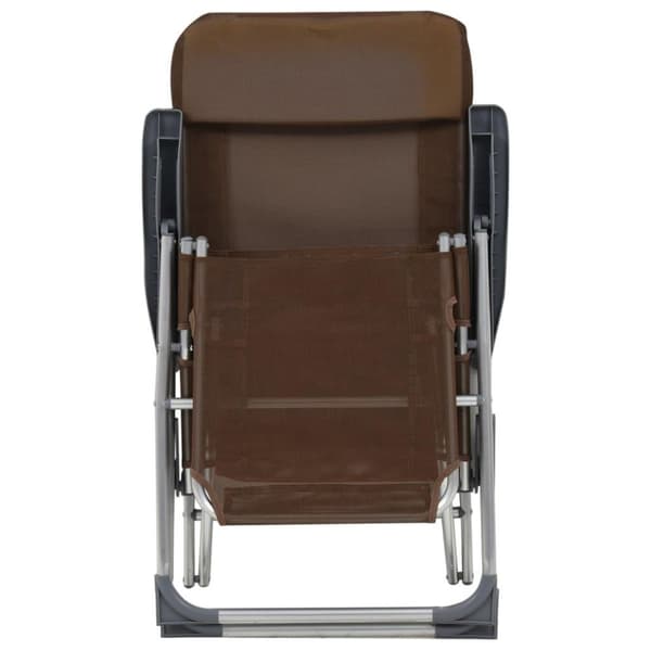 vidaXL foldbare campingstole med fodstøtter 2 stk. textilene brun