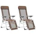 Miniatyrbillede 1 af 9: vidaXL foldbare campingstole med fodstøtter 2 stk. textilene brun