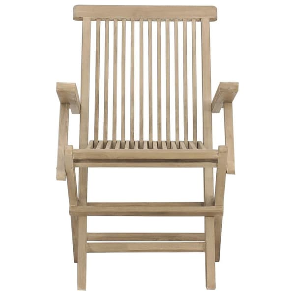 vidaXL Hopfällbara trädgårdsstolar 2 st grå 56x61x89 cm massiv teak