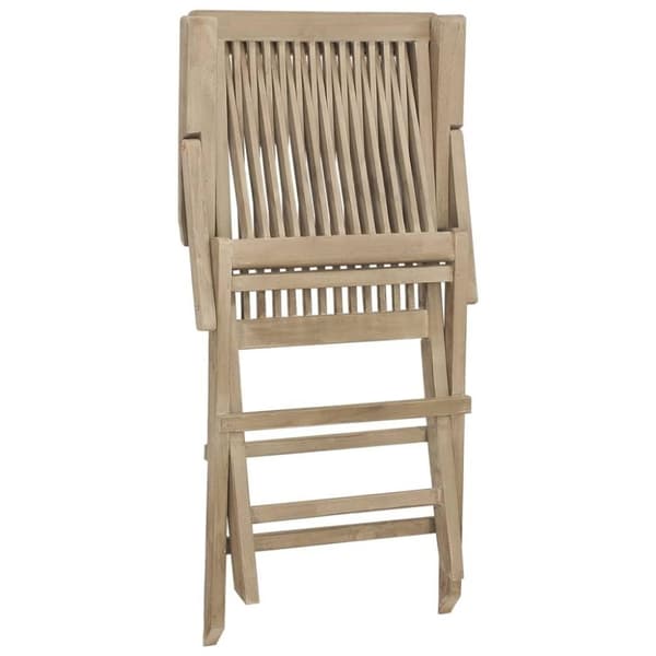 vidaXL Hopfällbara trädgårdsstolar 2 st grå 56x61x89 cm massiv teak