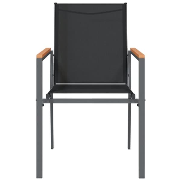 vidaXL Hagestoler 2 stk svart 55x61,5x90 cm textilene og stål
