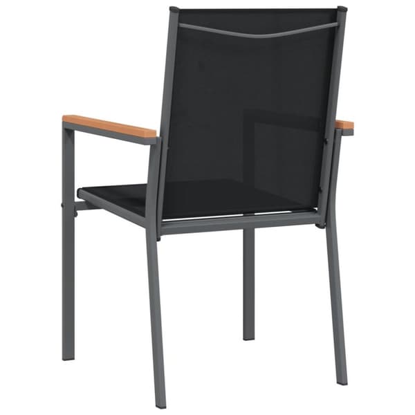 vidaXL Hagestoler 2 stk svart 55x61,5x90 cm textilene og stål