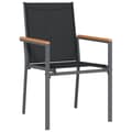Miniatyrbillede 3 af 8: vidaXL havestole 2 stk. 55x61,5x90 cm textilene og stål sort