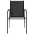 Miniatyrbillede 4 af 8: vidaXL havestole 2 stk. 55x61,5x90 cm textilene og stål sort