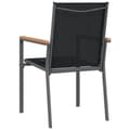 Miniatyrbillede 6 af 8: vidaXL havestole 2 stk. 55x61,5x90 cm textilene og stål sort