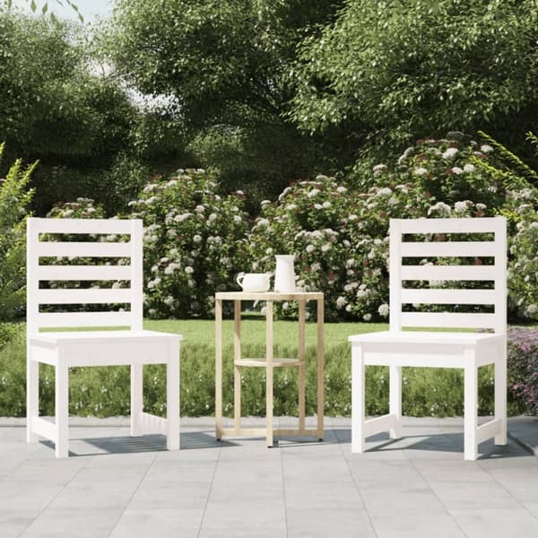 vidaXL havestole 2 stk. 50x48x91,5 cm massivt fyrretræ hvid