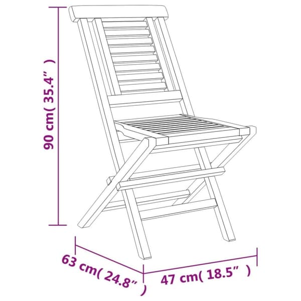 vidaXL Hopfällbara trädgårdsstolar 4 st 47x63x90 cm massiv teak
