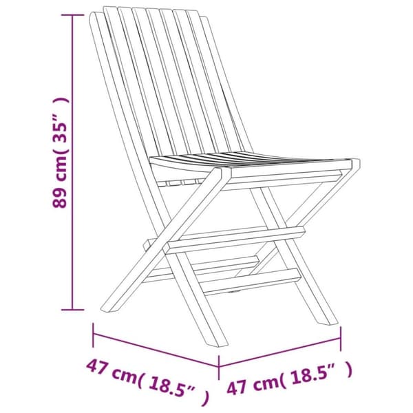 vidaXL Klappstoler 4 stk 47x47x89 cm heltre teak