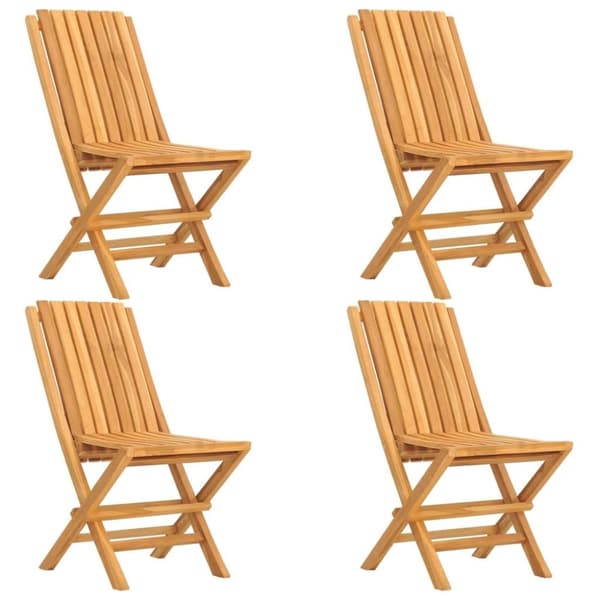 vidaXL Klappstoler 4 stk 47x47x89 cm heltre teak