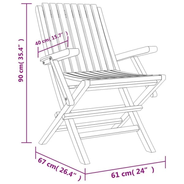vidaXL Hopfällbara trädgårdsstolar 6 st 61x67x90 cm massiv teak